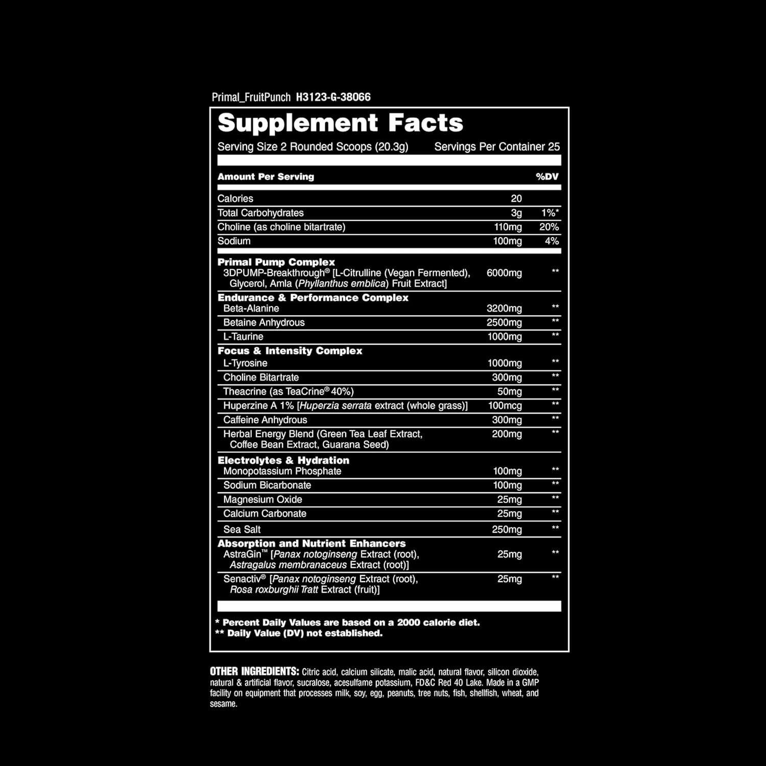 Animal Primal Powder 507 G, Fruit Punch (25 Servings)