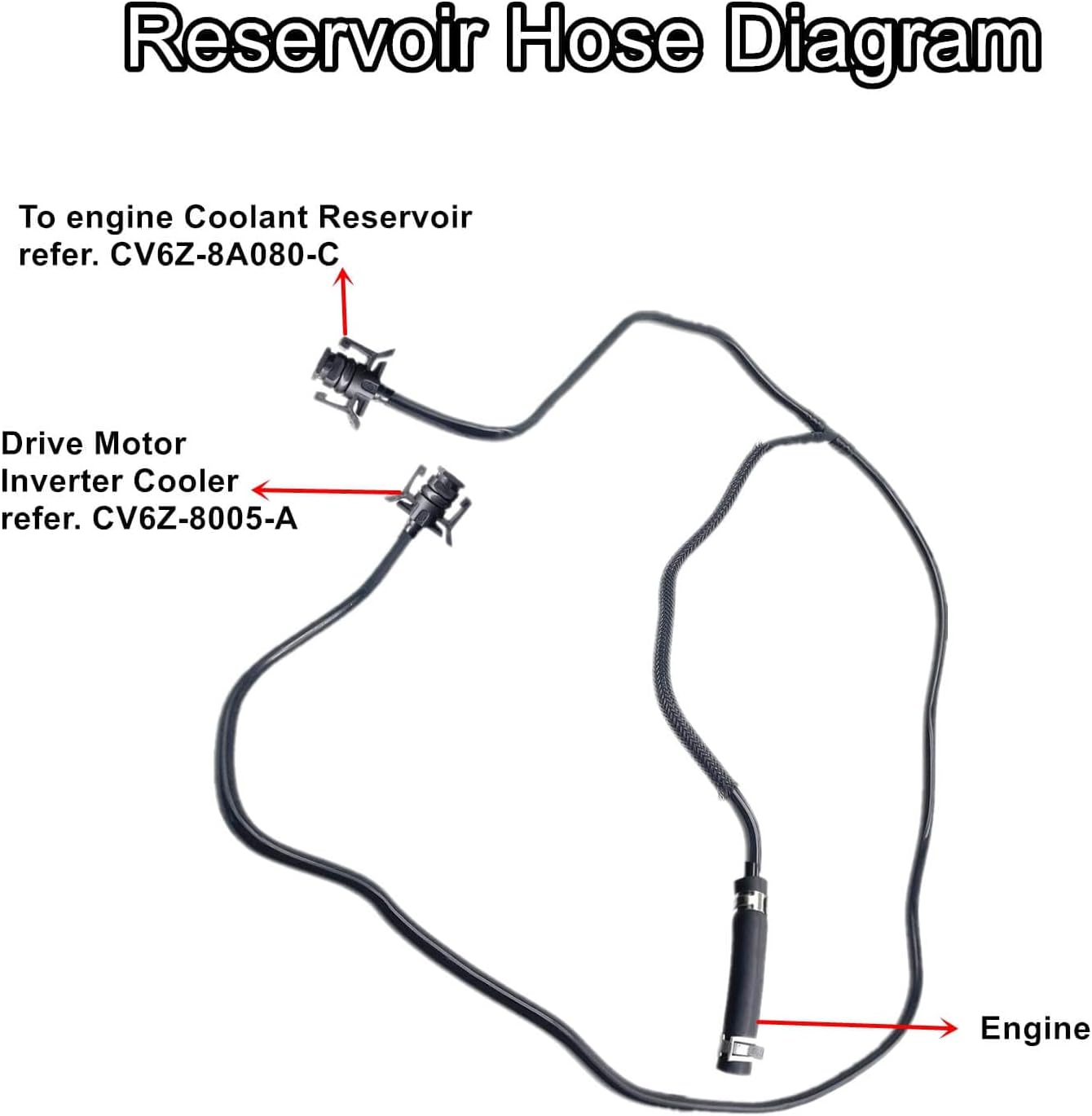 Ford Focus 2.0L L4 2012-2018 Engine Coolant Reservoir Hose, Overflow Container Replace Number BV618K012KF CV6Z-8K012-K image number 6