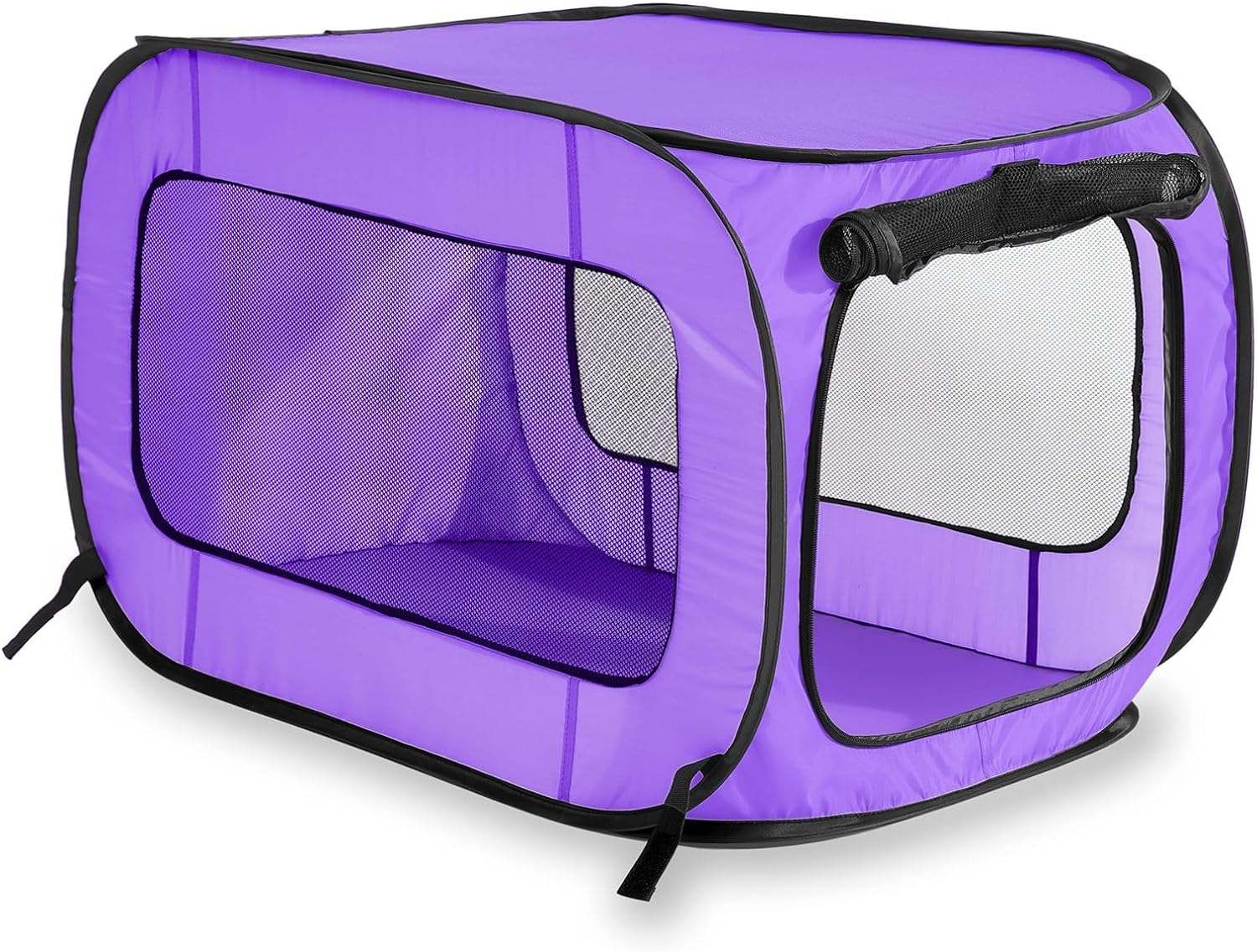 Beatrice Home Fashions Portable, Collapsible, Pop up Travel Pet Kennel, 32.5" L X 19" W X 18" H, Purple image number 3