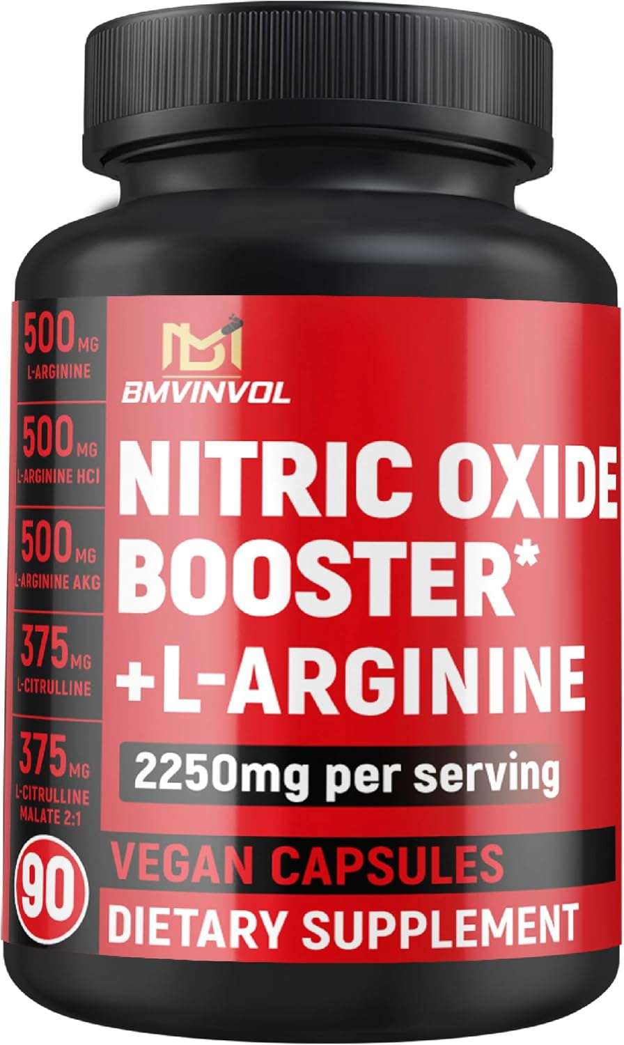 Nitric Oxide Supplements for Men & Women 2250Mg - Formula with L-Arginine Hcl, L-Citrulline - 90 Capsules Gluten Free and Non-Gmo image number 2