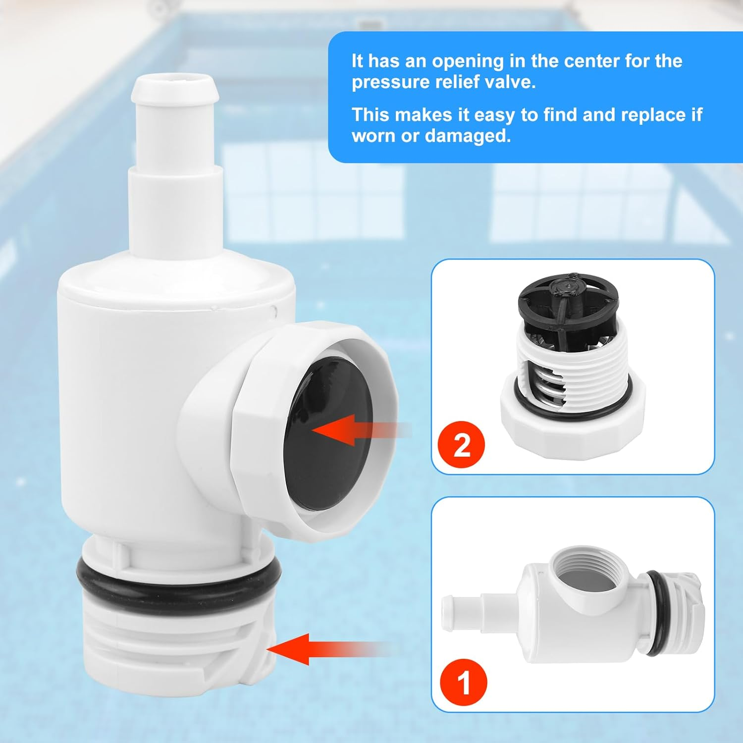 D29 UWF Quick Disconnect and 9-100-9002 Pressure Relief Valve Replacement Fit for Polaris Zodiac 180 280 380 Pool Cleaners Parts image number 1
