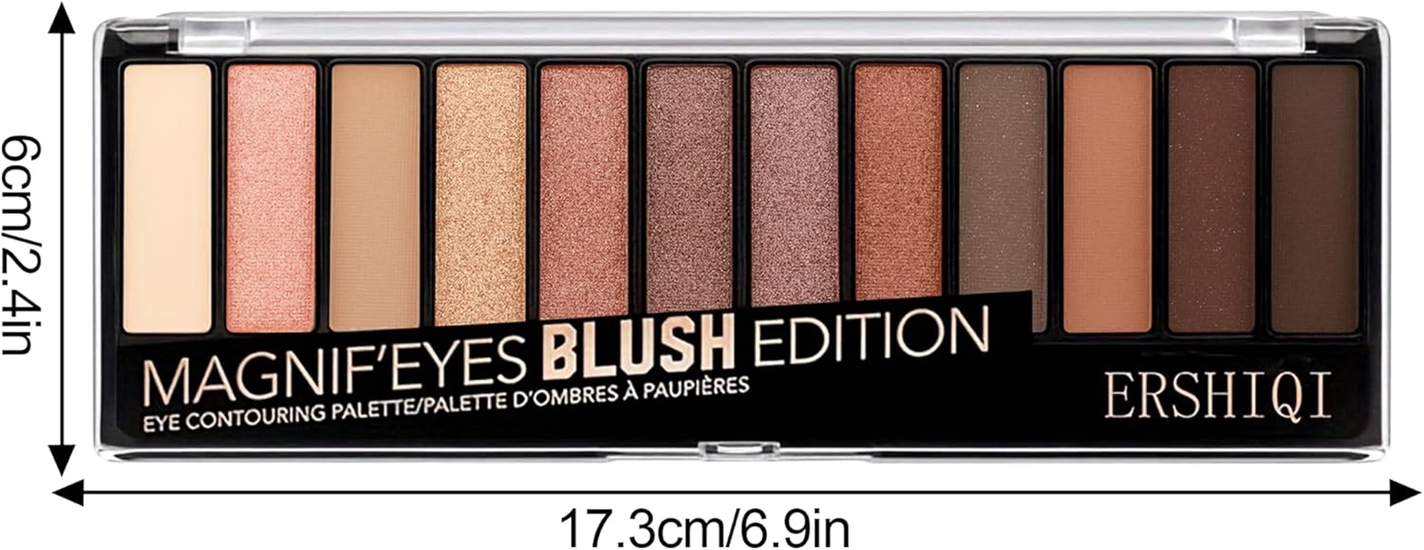 AU12 Colors Matte Shimmer Eyeshadow Palette, Highly Pigmented Eye Shadow Colorful Pearly Glitter Portable Eye Pallet, Waterproof Long Lasting Makeup Palette Cosmetic Neutral image number 2