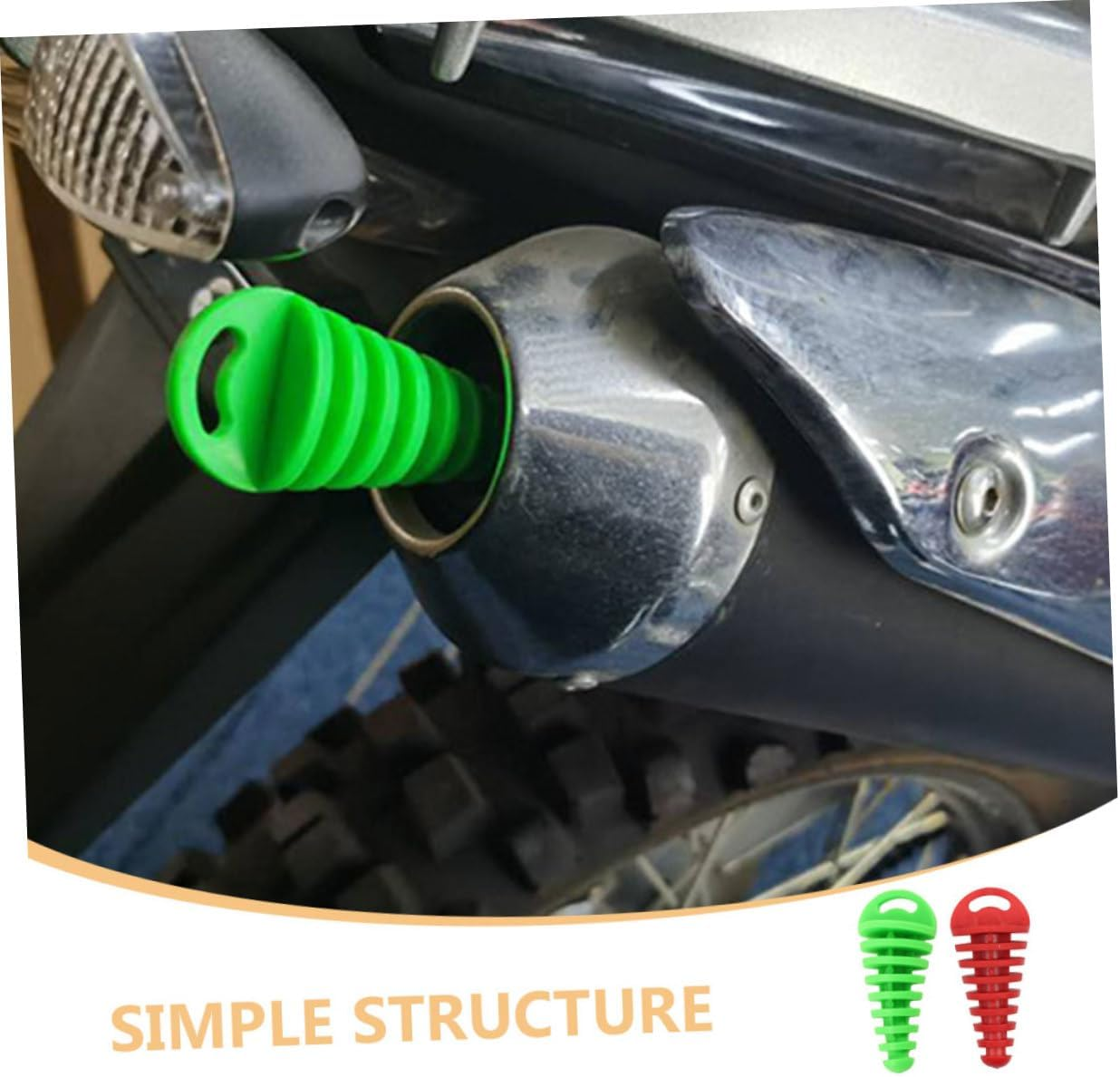 Happyyami 2Pcs Motorcycle Exhaust Air-Bleeder Plugs Performance-Enhancing Silencer Accessories in Green and Red Easy Installation for Upgraded Riding Comfort image number 5