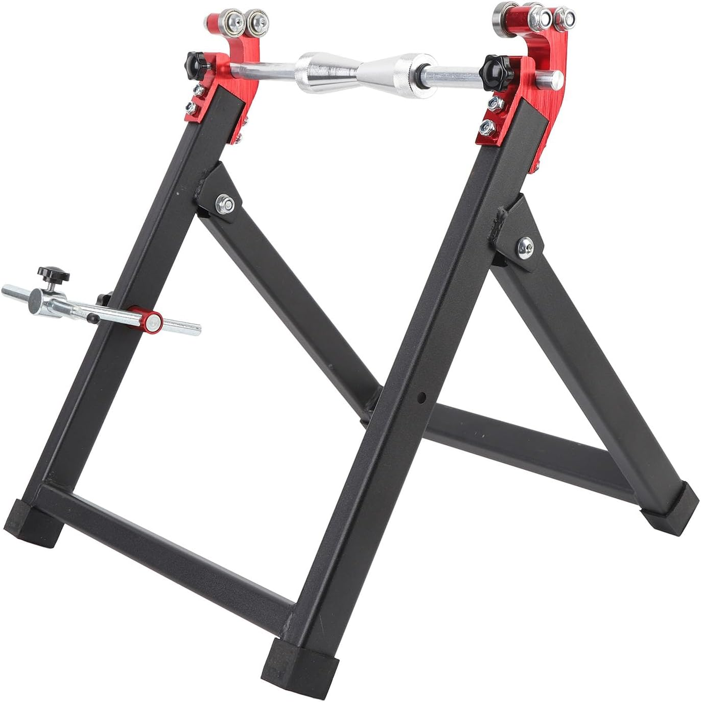 Sorandy Motorcycle Rim Tire Wheel Balancer, Balancing Spin Static Truing Stand, Foldable Portable Adjustable Centering Cones Rim Tire Balancer for Sport Dirt Bike,Motorcycle Maintenance image number 1