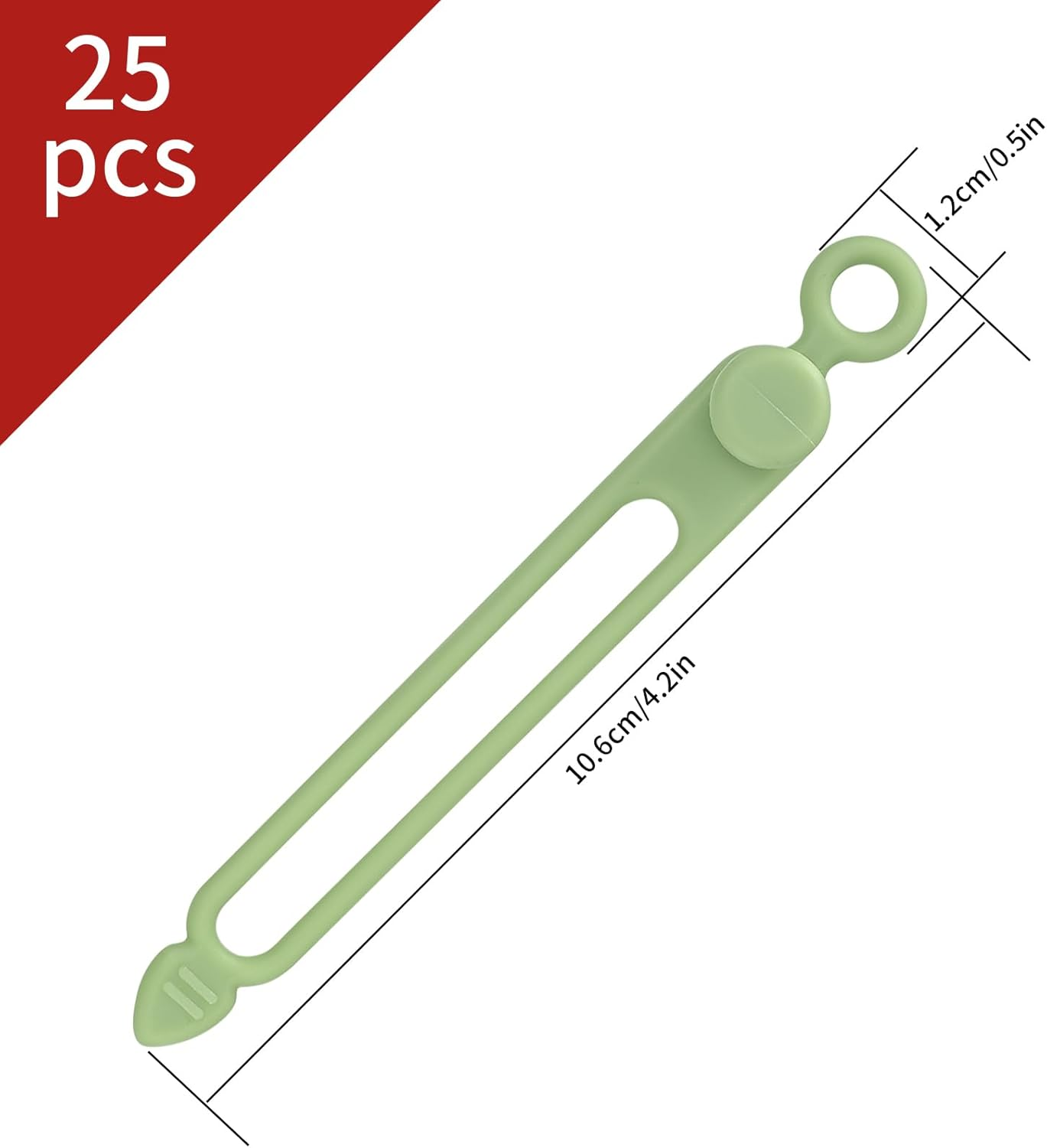 25 Pcs Silicone Cable Ties, Reusable Cable Straps Wire Organizer, Cable Management Cord Organizer for Fastening Earphone Phone Charger Home Office Desk Kitchen Appliances Cable Cords Wires