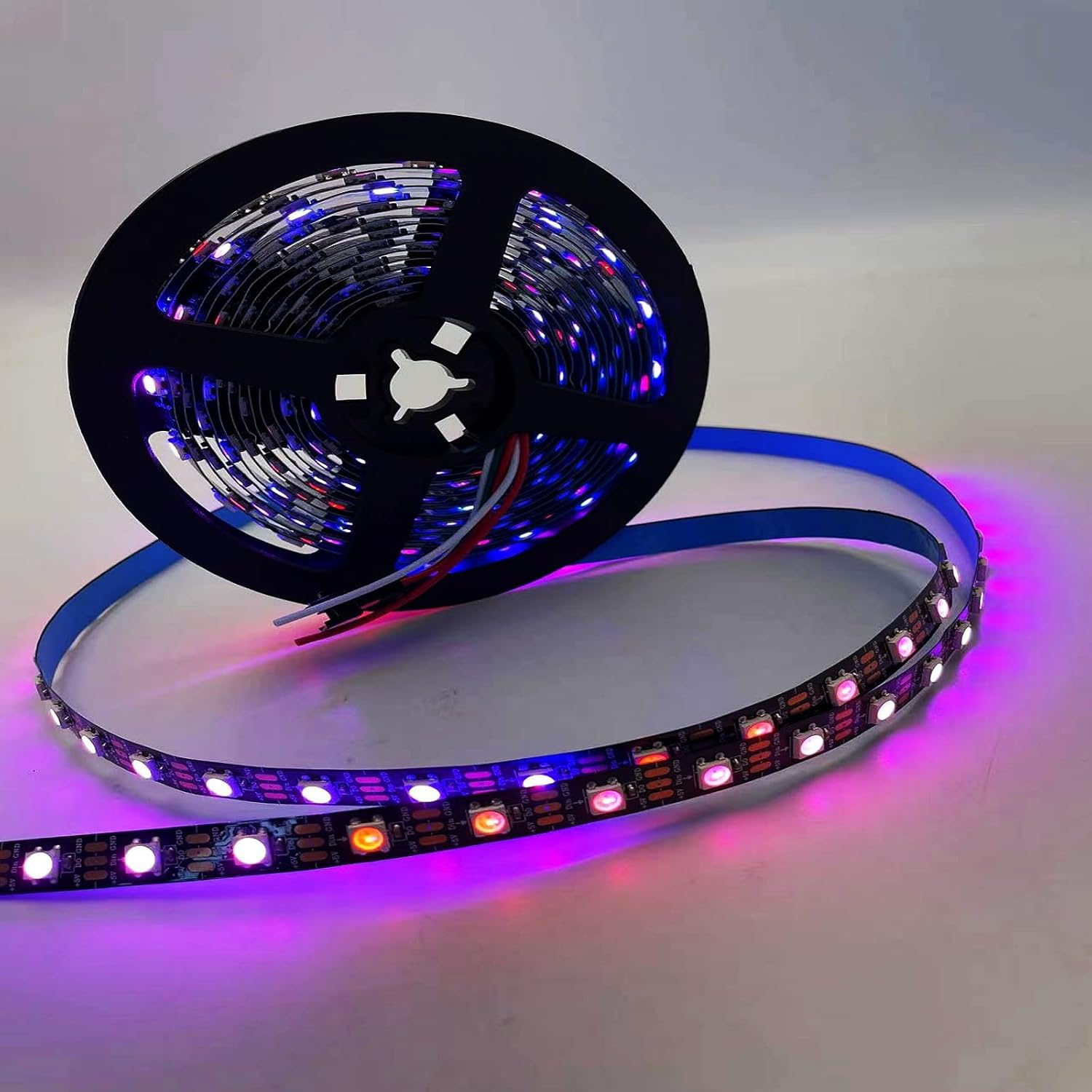 Ws2812B LED Strip, 16.4 Ft Independently Addable FCB LED Strip, 300 Pixels Digital Programmable LED Strip with Catch-Up Effect, Smart Color Suitable for DIY Projects. image number 4