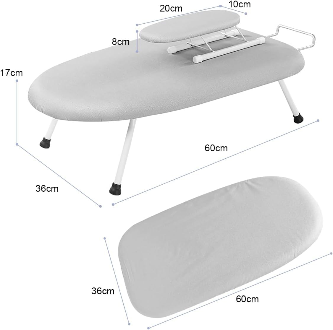 Countertop Ironing Board, Foldable Ironing Board with Ironing Rest Portable Sleeve Ironing Table Top Mini Space Saving Ironing Station Cover T-Leg Heat Resistance Pad for Laundry Travel Dorm Home image number 3
