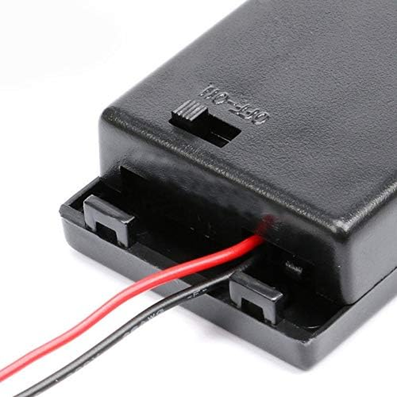 1 X Closed AA/AAA Battery Holder Case in 5 Sizes with Cover On/Off Switch Plastic Battery Storage Box with Shift Wires (3 Releases) image number 1