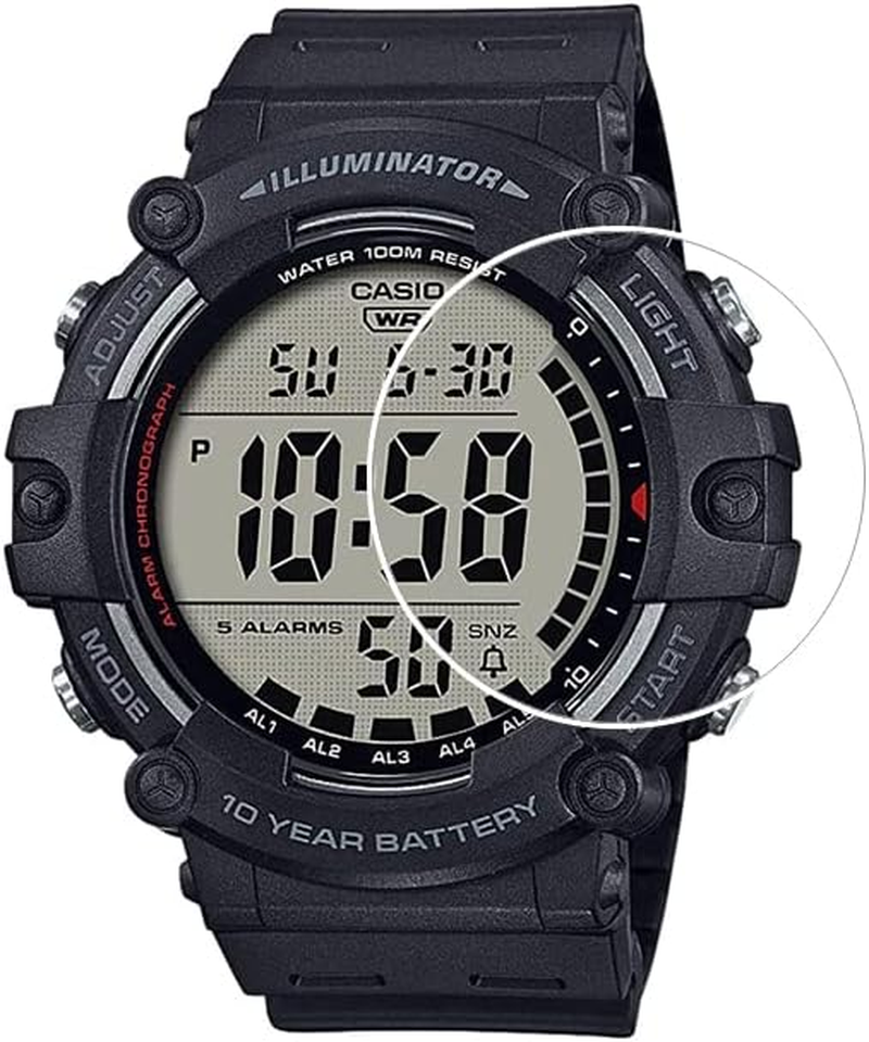 Screen Protector Compatible with Casio AE-1500WH AE-1500, [9H Hardness] [Anti-Scratch] [Anti-Fingerprint] Tempered Glass Screen Protector Crystal Clear [Pack of 2]