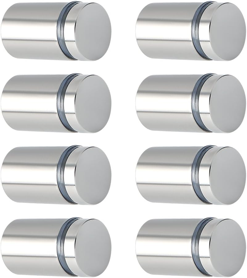 Alise 3/4"X1" Sign Standoff Screws,Wall Mount Glass Standoff Advertising Nail for Hanging Acrylic Picture Frame Glass Acrylic Signs,Stainless Steel Sign Mounting Bracket Hardware,Brushed,Pack of 8