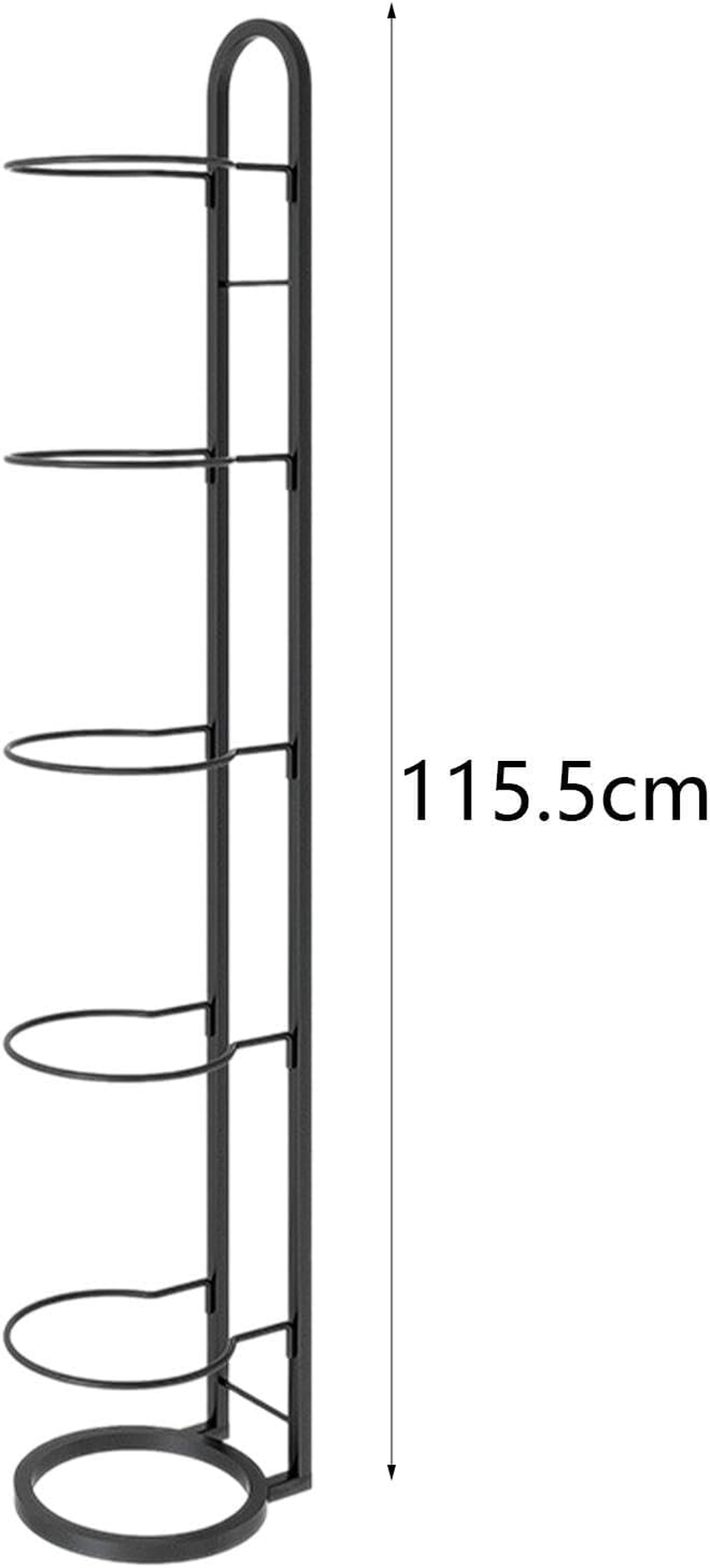 Vaveren Indoor Basketball Rack Basketball Storage Shelf 5 Tier Ball Rack Vertical Ball Storage image number 4