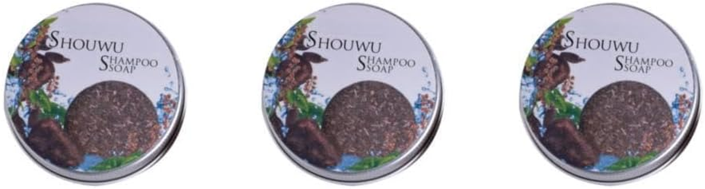 Generic 3 Set of Hair Darkening Shampoo Bar - Solve Hair Problems with Organic Polygonum Multiflorum Extract and Large Volume Can Be White Label with Box, White Label with Box 3Set image number 1