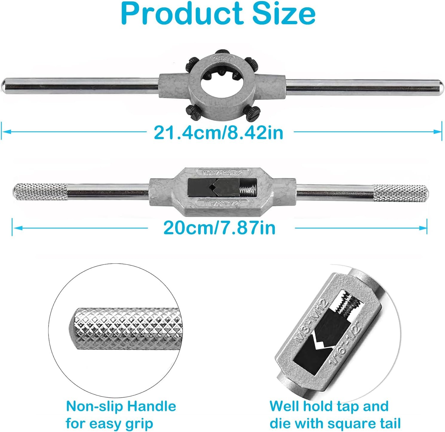 YUENTOEN 32Pcs Tap and Die Set, Metric Set Threading Tapping Cutting Tool with Accessories and Storage Case, Thread Repair Kits for Cutting External and Internal Threads