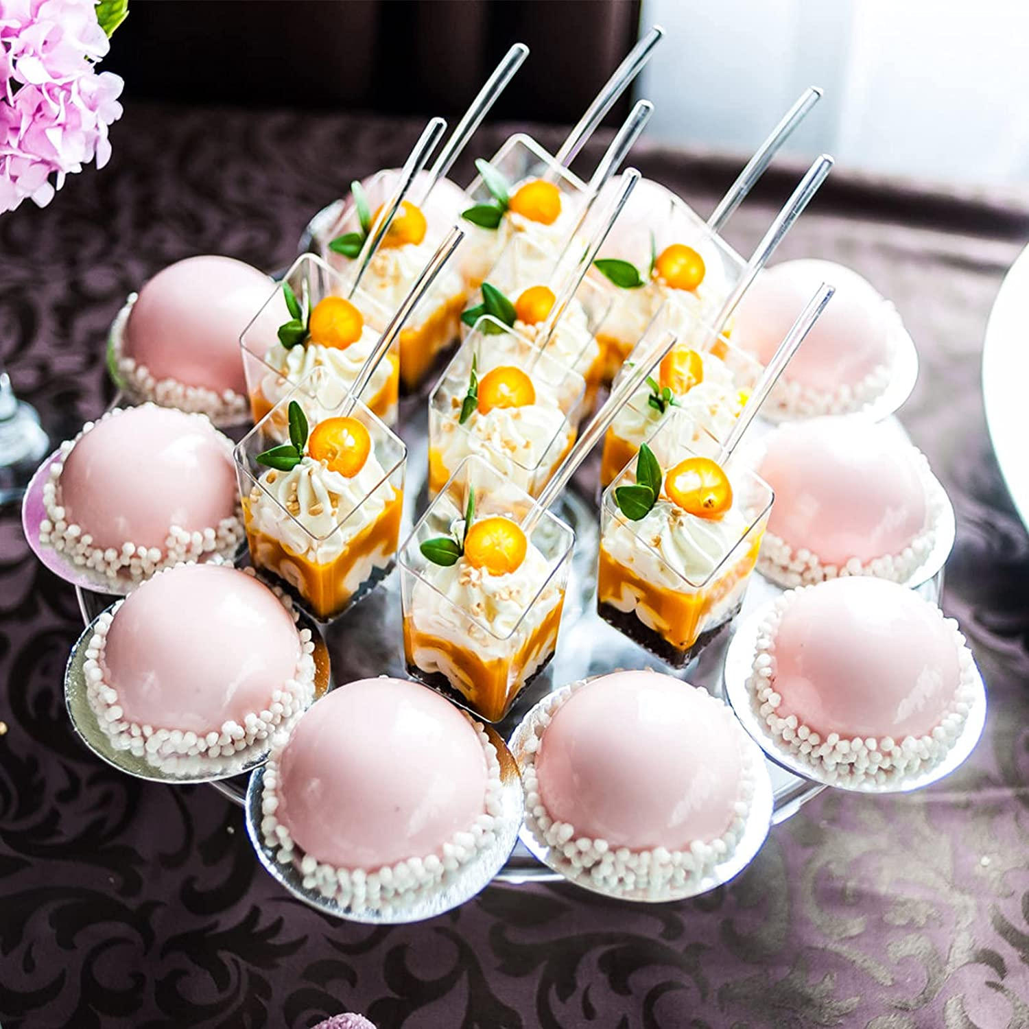 WARFEL 50 Pieces Acrylic Lollipop Sticks, Clear Cake Pops for Candy Dessert Chocolate Handmade DIY (4 Inch(3Mm Diameter))