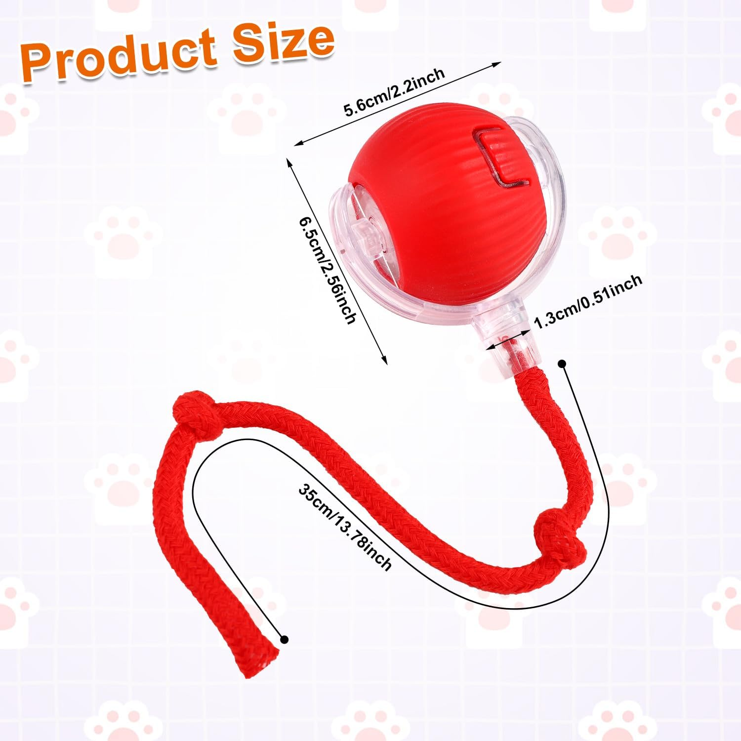 Chew Ball for Dogs, Interactive Cat Ball Toy, Automatic Rolling Ball for Dogs, Intelligent Ball with Charging Cable for Dogs, Cats, Entertainment and Exercise