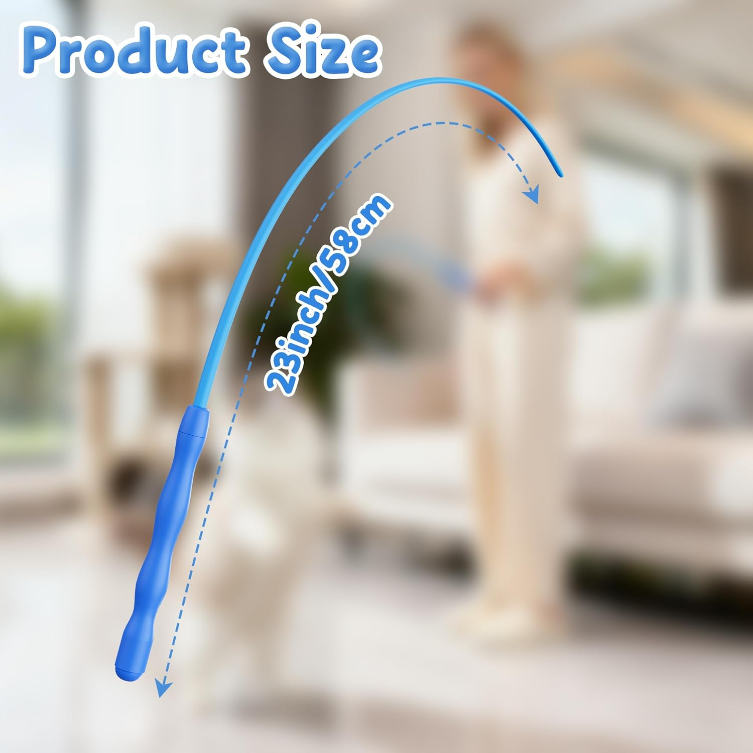 Casfuy Innovative Ultra Light Durable Tail Silicone Teaser Wand Cat Toy image number 2