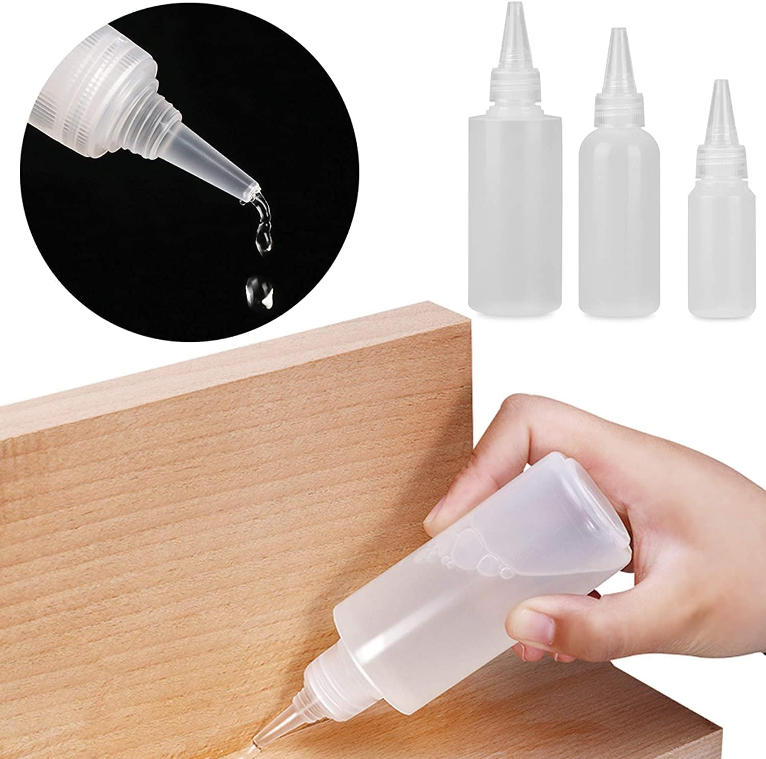 Plastic Squeez Liquid Dropper Fill Bottle,3Pcs Needle Tip Squeeze Bottles,Needle Applicator Tip Bottles,Plastic Squeeze Glue Bottles with Tip Caps,Needle Tip Glue Bottle,Plastic Tip Applicator Bottles image number 1