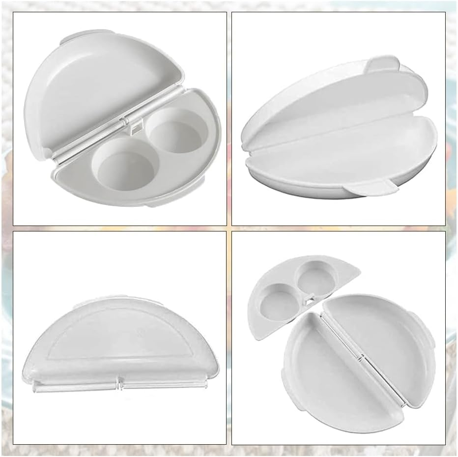 Easy Egg Breakfast Set,Microwaveable Microwave Omelet Pan and 2 Cavity Egg Poacher Set BPA Free Plastic Quick Egg Maker (White)