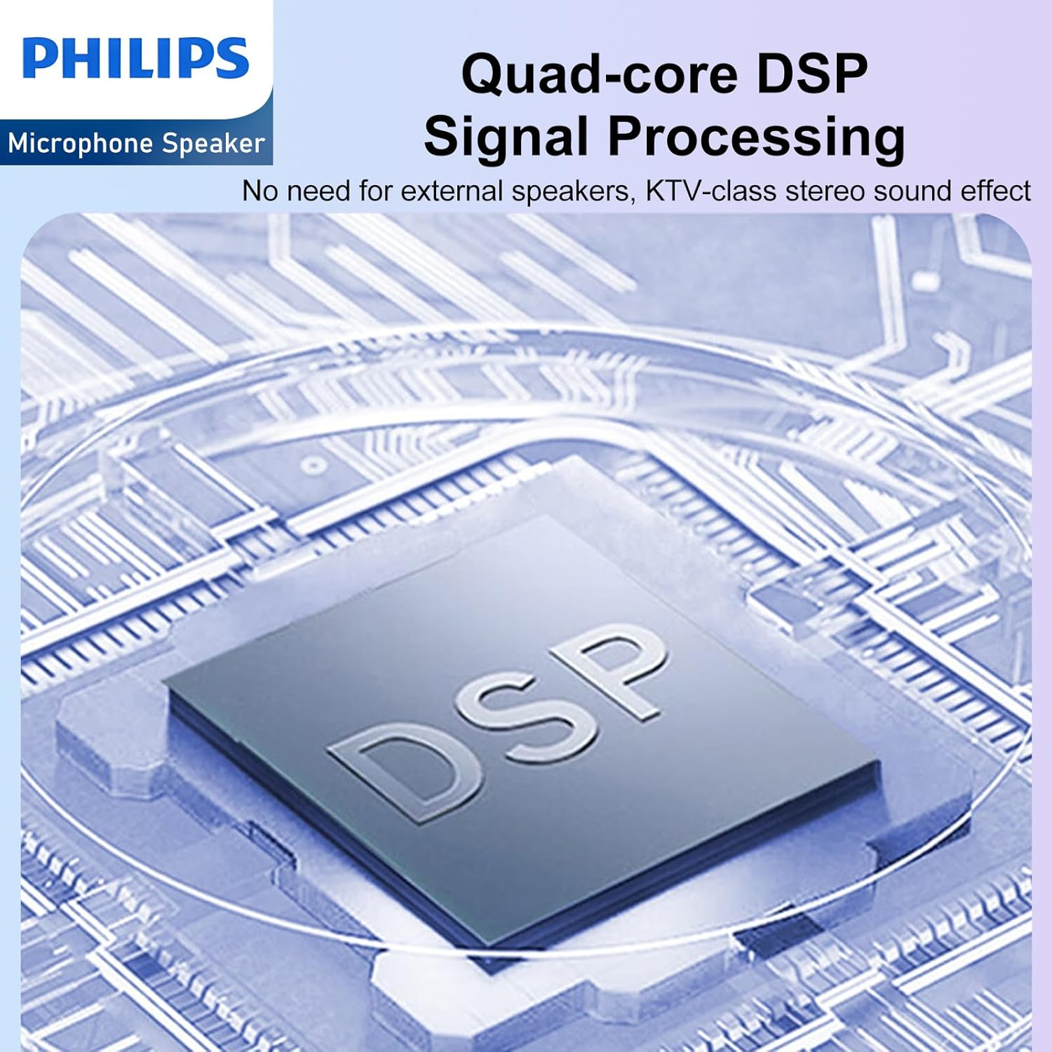 Philips 4 in 1 Karaoke Anywhere Bluetooth Handheld | Karaoke | Microphone| Portable Karaoke System with Speaker| Karaoke Machine Home KTV Player with Record Function for Phone/Tablet (Blue/Purple) image number 2