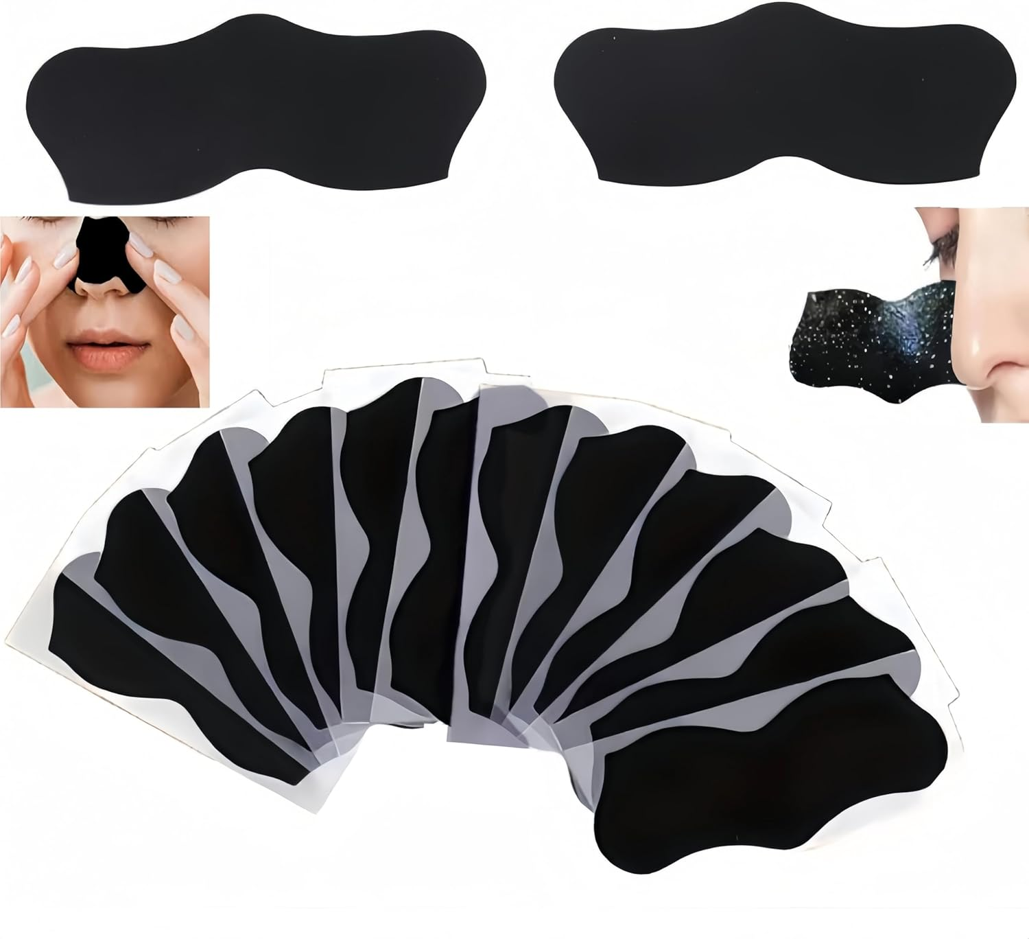 Nose Strips, 50 Pcs Deep Cleansing Pore Strips, Blackhead Remover,Blackhead Removal Tool,Suitable for Men and Women Black image number 2