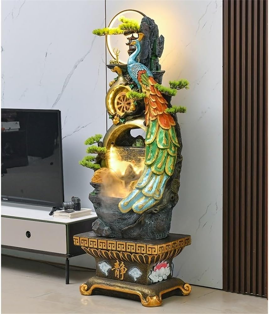 Outdoor Fountain Indoor Water Fountain Feature Outdoor Garden Large Floor Standing Waterfall for Home Decor Office image number 3