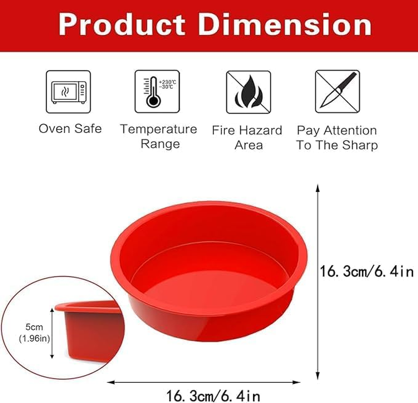 FOTOEVFC Non Stick Silicone round Cake Mold Tins, 2Pcs Silicone round Shaped Cake Pan Tins, round Silicone Cake Mold Pan, Cake Mold round Silicone Baking Mold Tin