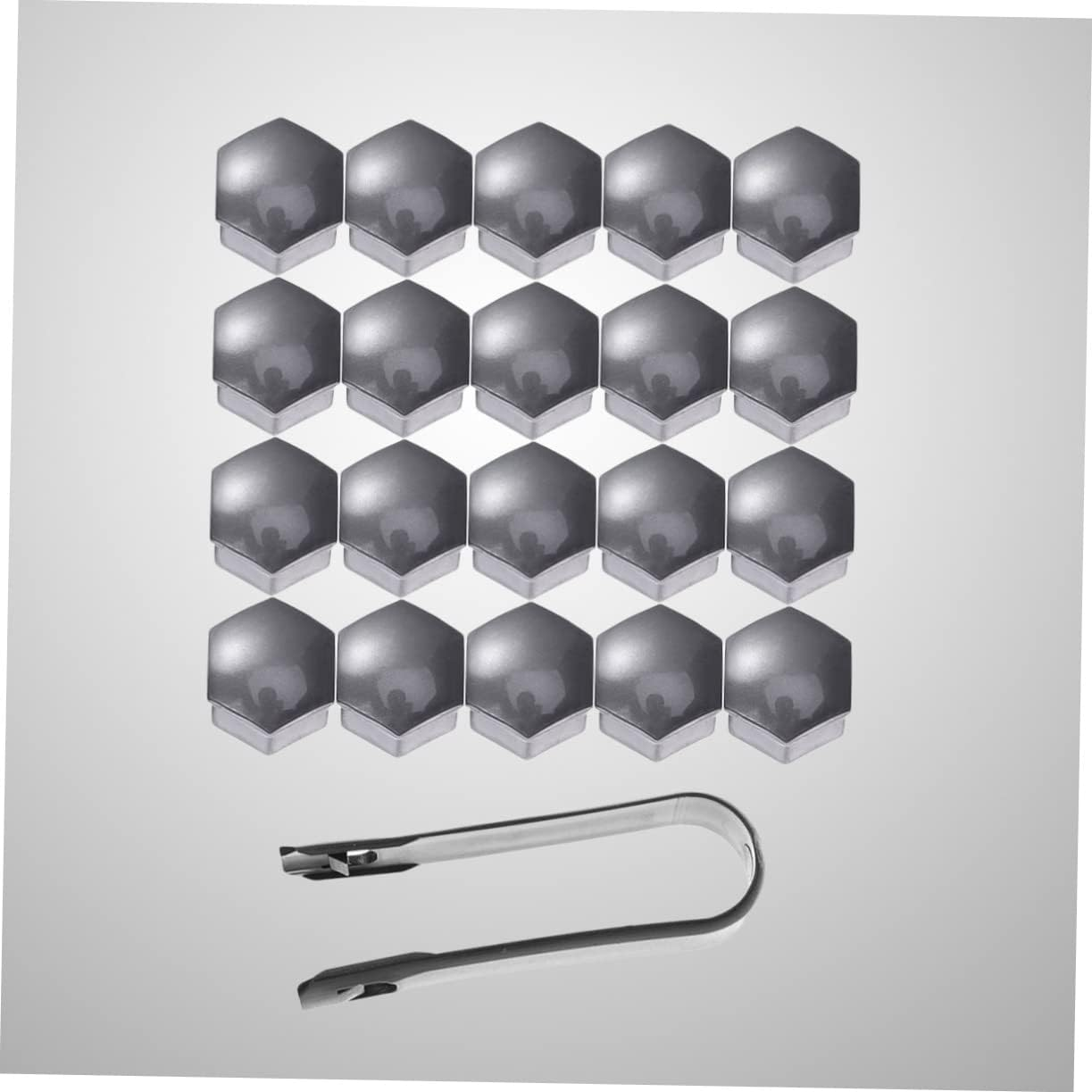 PRETYZOOM Universal Automotive Wheel Lug Nut Covers 21Mm Set with Clips Sturdy Grey Hexagonal Protectors for Enhanced Wheel Appearance image number 5