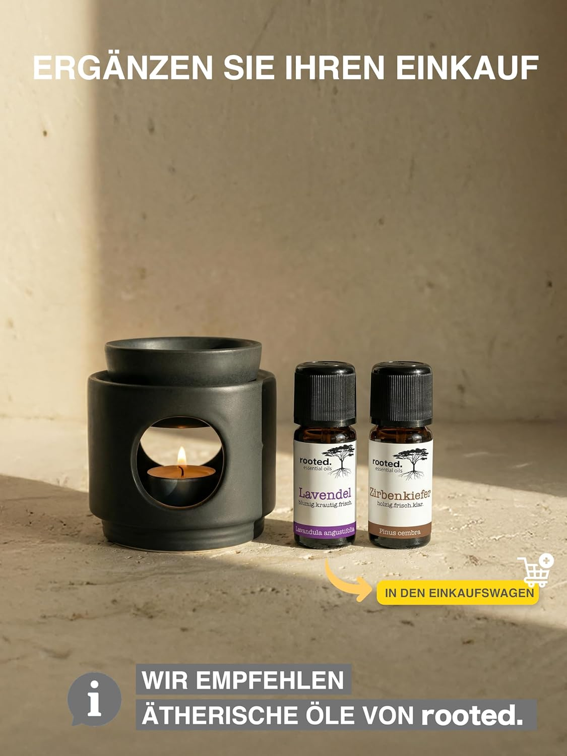 Rooted.&reg; the Original Design Aroma Lamp Ambience Ceramic Fragrance Lamp