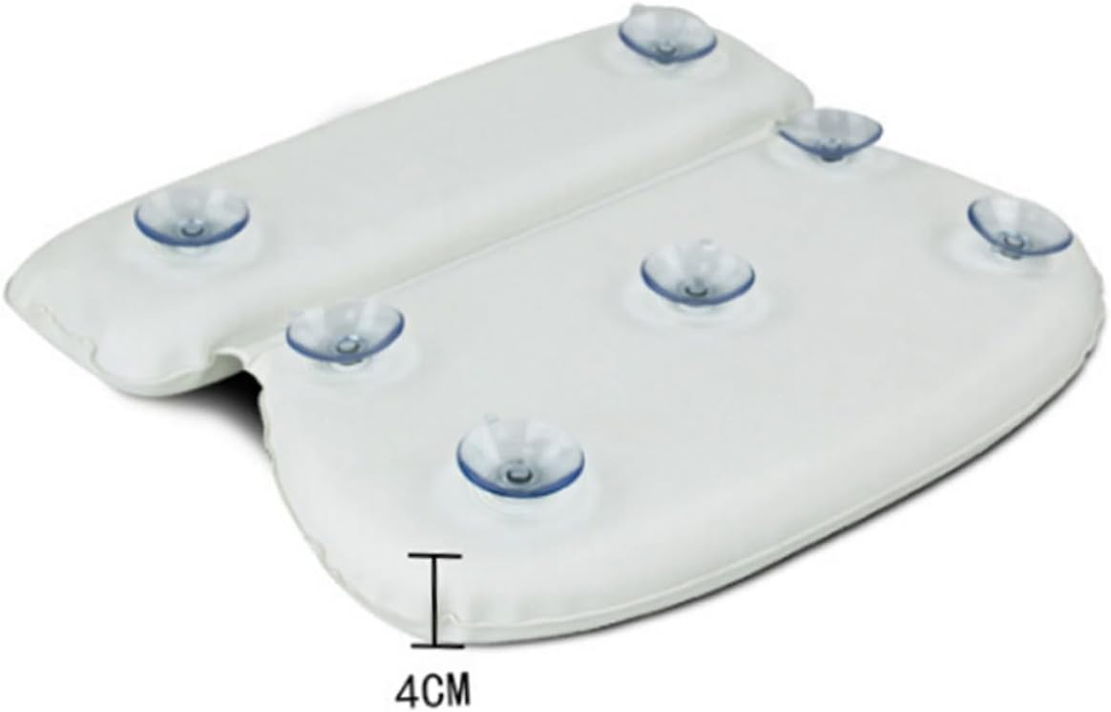 Gatuida Bath Pillow Sponge Bath Cushion for Tub Spa Slip Resistant Powerful Suction Cups Comfortable Back Support for Bathing White