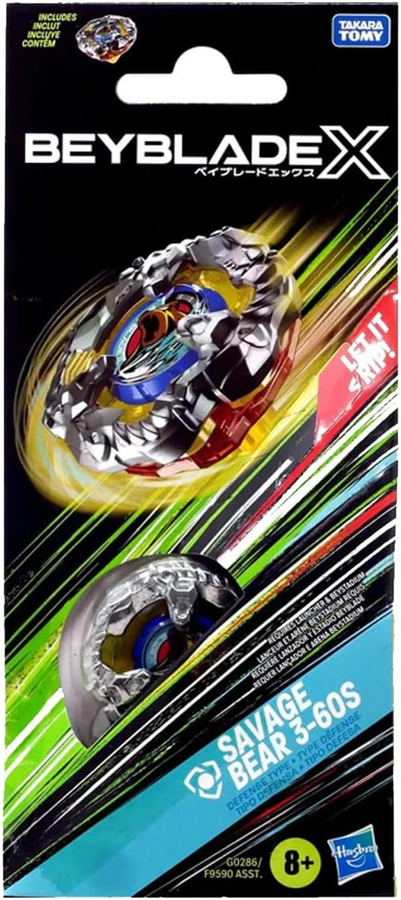 Hasbro Beyblade X Savage Bear3-60S Spinning Top Booster Pack image number 1