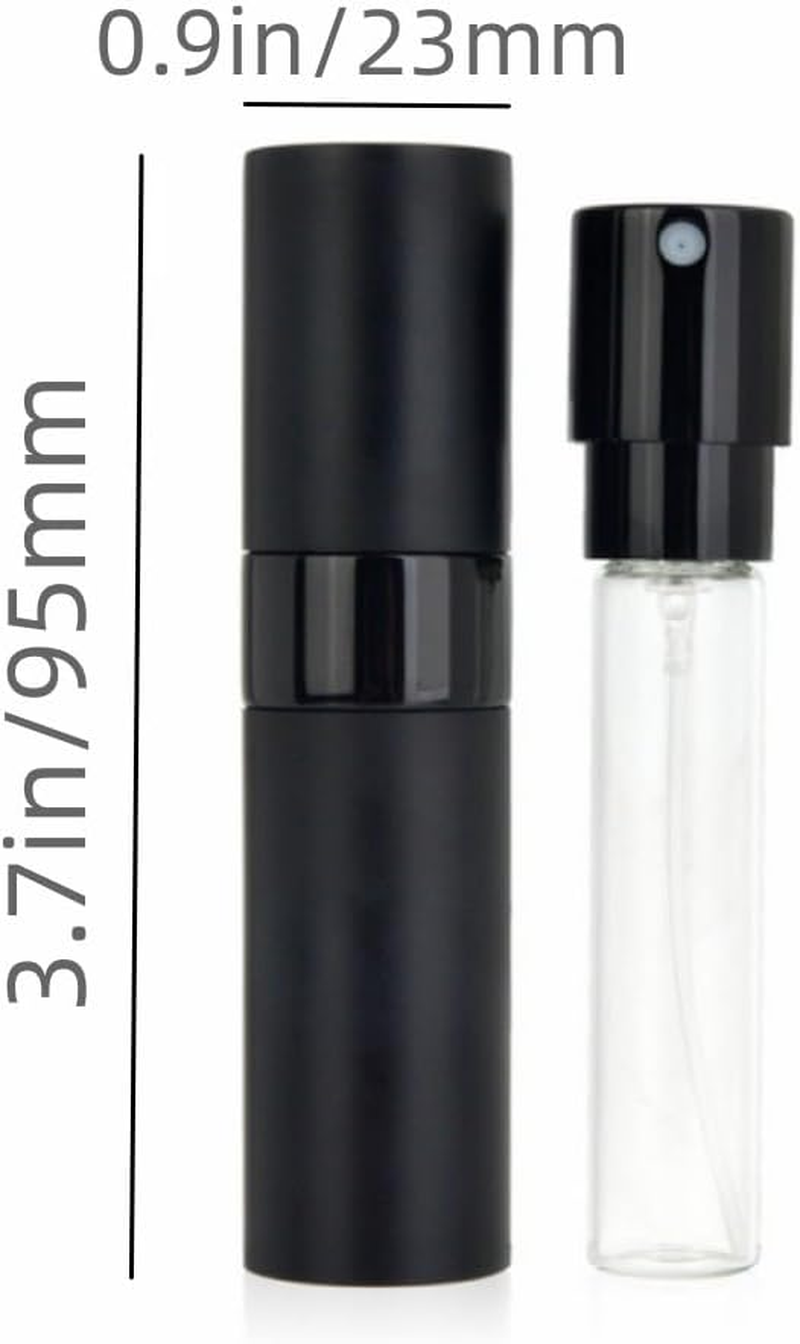 Mini Perfume Atomizer, 2Pcs Perfume Empty Bottles, Perfume Containers for Party and Date, Travel Perfume Refillable Small Bottle for Men and Women 8 ML (Pink and Black) image number 6