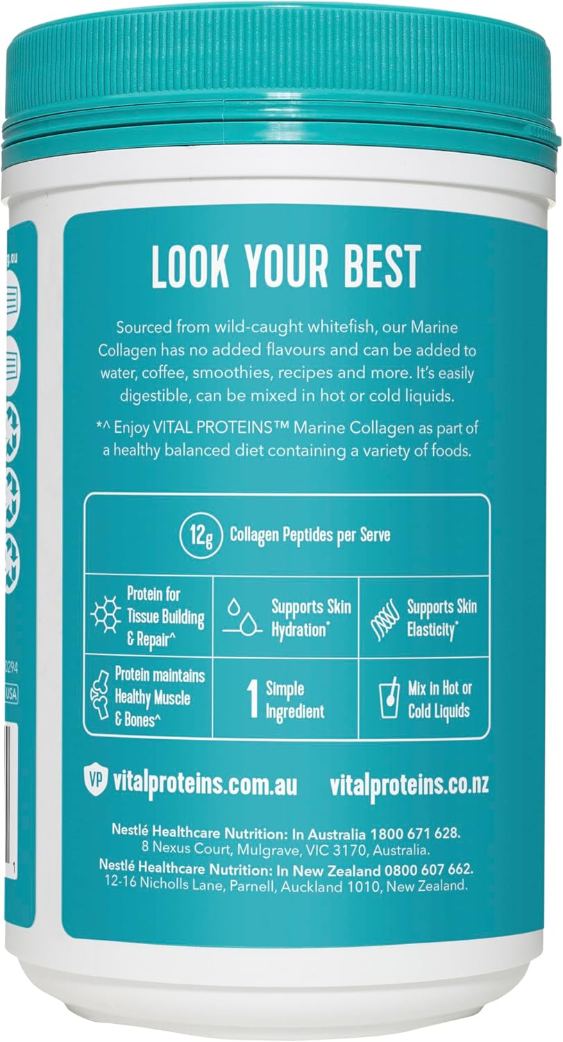 VITAL PROTEINS Marine Collagen Powder, Unflavoured, 12G Collagen Peptides per Serve, 1 Simple Ingredient (221G) image number 1
