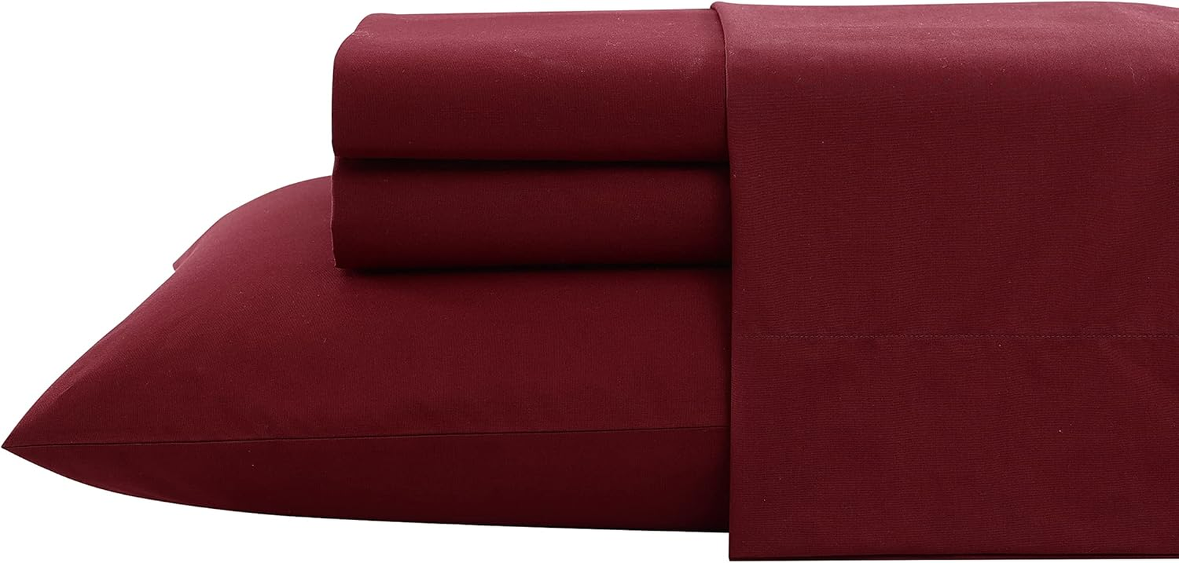 Nautica- Full Sheet Set, Cotton Percale Bedding Set, Crisp & Cool, Lightweight & Breathable (Harmead Navy, Full)