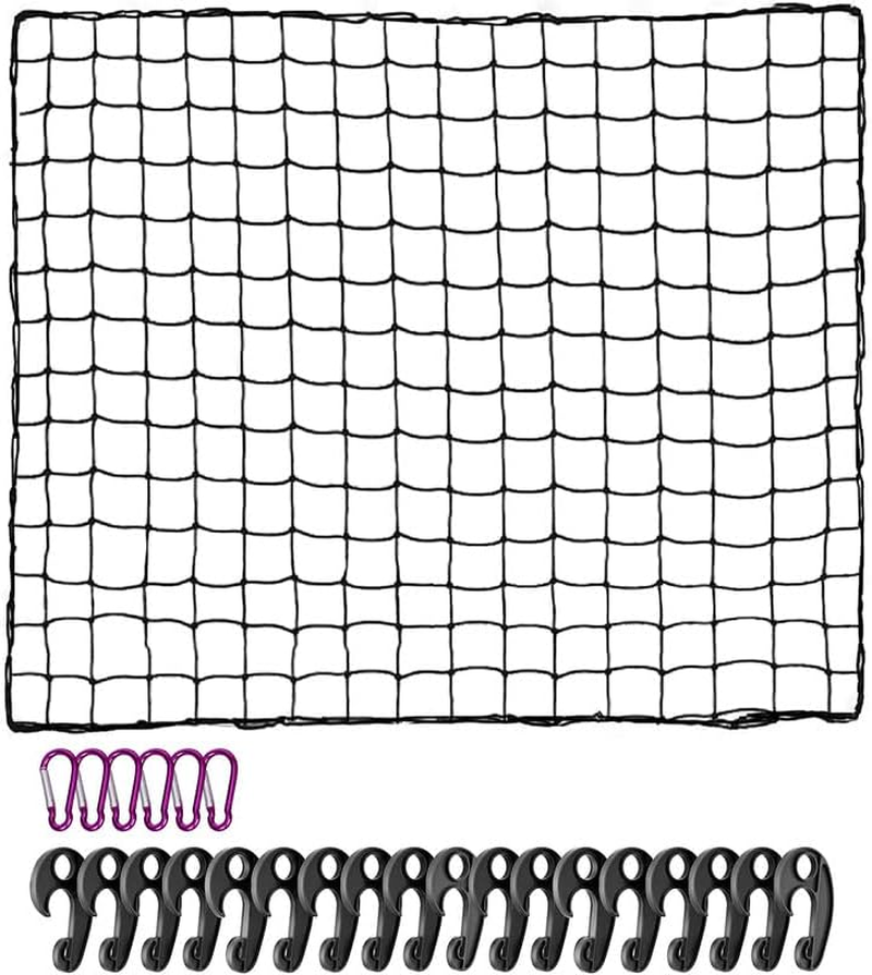 150 * 180Cm Cargo Net, New Upgraded 18 Thickened ABS Hooks, Large Adjustable Elastic Heavy Duty Latex Net Stretches to 300 * 450Cm image number 5