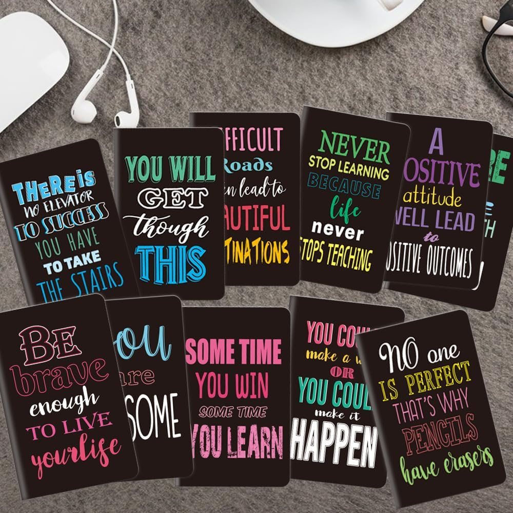 YJSPARKK 12 Pack Lined Notebook,5X3.2Inchs Thin Mini Notepads,16 Sheets/32 Pages Funny Motivational Journals Writing Notebooks,Small Pocket Memo Pad for Kids Students Gifts School Home Office - Flower image number 2