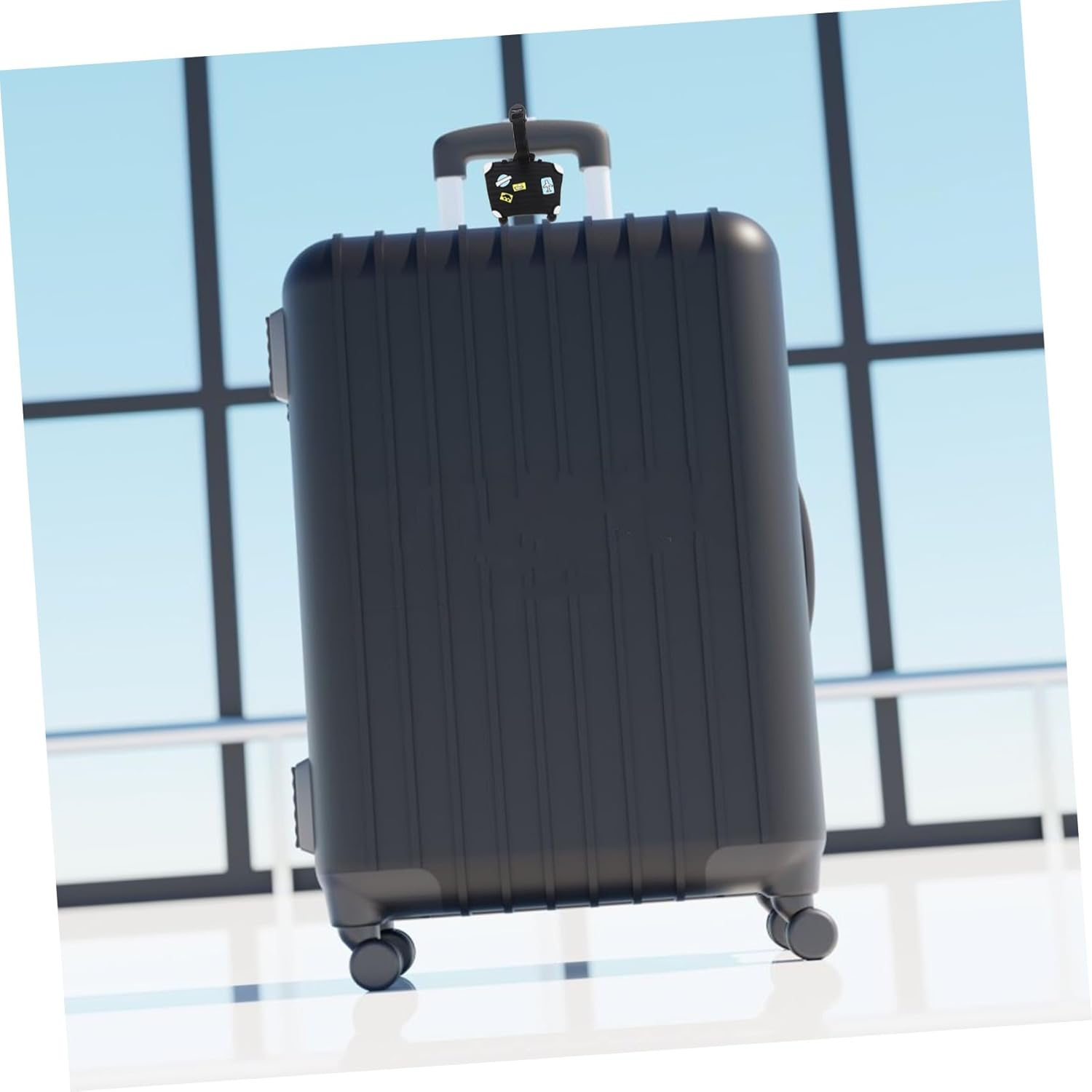 JEWEDECO 2Pcs Cartoon Airplane Luggage Tags Suitcase Identification Markers Chain PVC Card Tags for Baggage Travel Essential Cute Identifier Labels image number 5