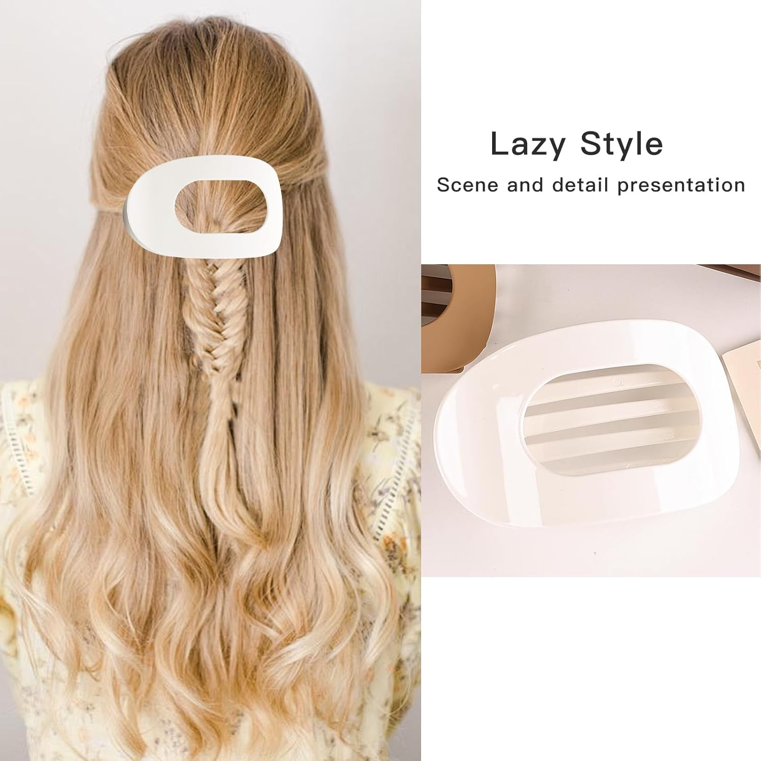 Yamobi Pack of 4 Large Hair Clips, Non-Slip Hair Clips, Women, Stylish Hair Clip for Thick Hair, Ideal for Everyday and Special Occasions (10 Cm X 6 Cm, Black) image number 6