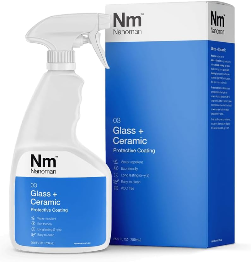 Nanoman Glass + Ceramic Coating &ndash; Hydrophobic, Easy-Clean Protection for Pool Fences & Glass Balustrades, 750Ml image number 6