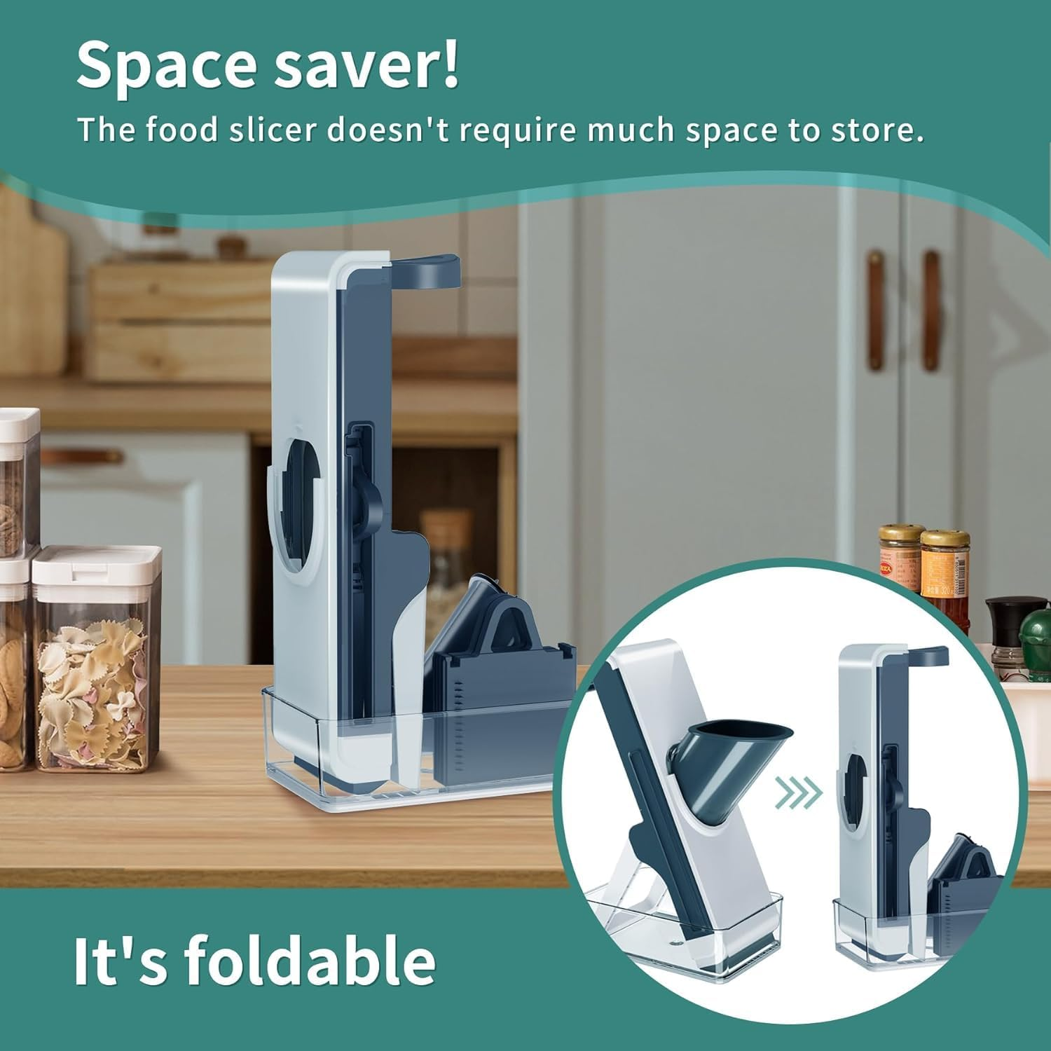 Safe Mandoline Slicer - Potato Slicer, Adjustable Vegetable Food Slicer Chopper, French Fry Cutter, Julienne Slicer, Professional 3 in 1 Chopping Artifact for Kitchen Chef Meal Prep image number 4