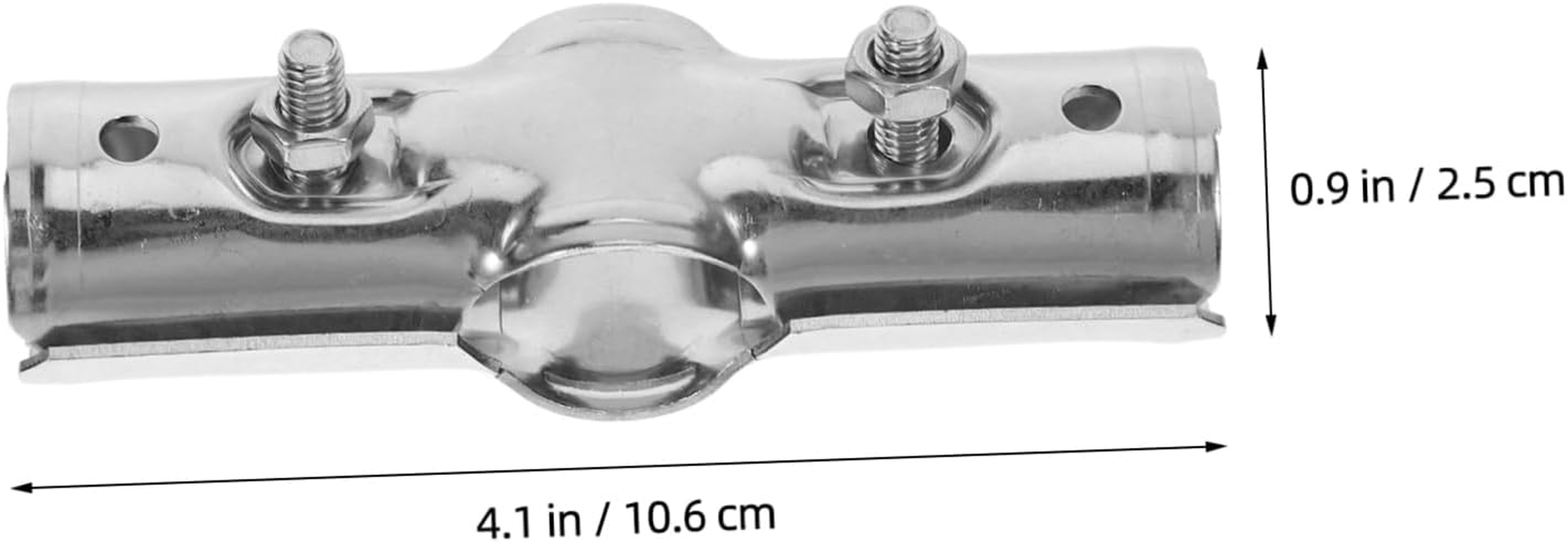 KONTONTY 2Pcs Stainless Steel Pipe Connector and Tube Clamp for Greenhouse Repair, Galvanized Metal Adapter T-Joint Design, Sturdy Greenhouse Supplies for Frame Fixing and Structure Reinforcement image number 5