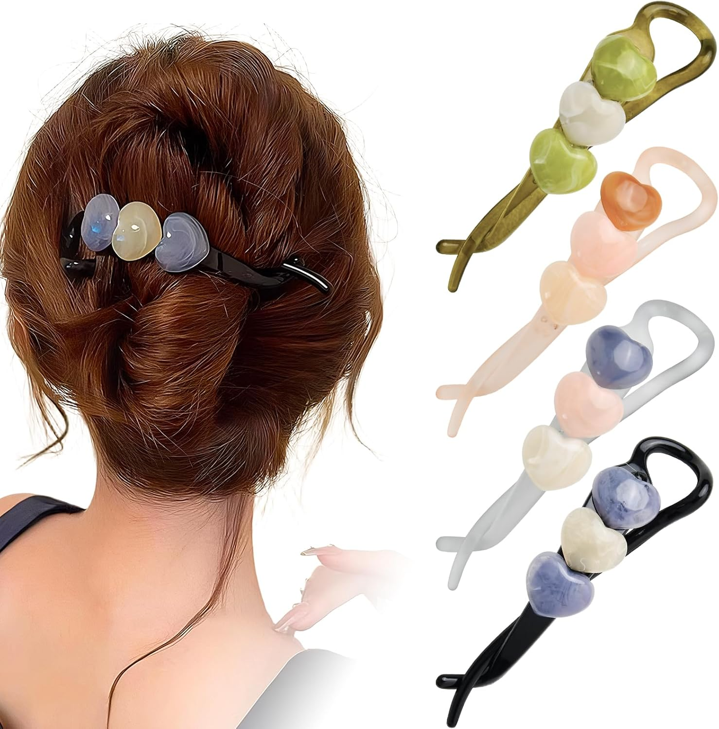Set of 4 Hair Clips, Banana Clip, Twist Clip, Non-Slip and Hair Friendly for Updos, Half Updos and Low Ponytails image number 4