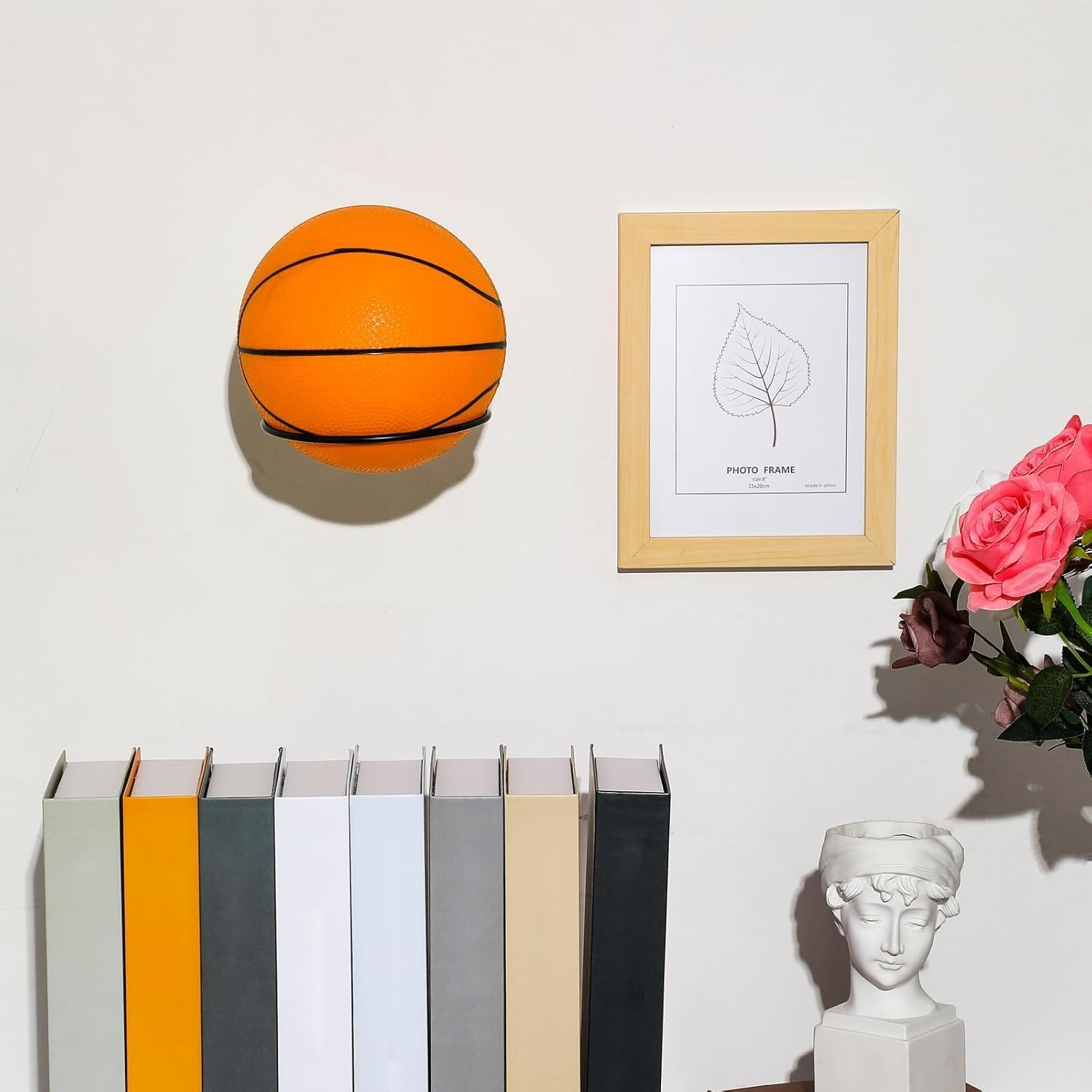 Ball Storage Rack, 5 Pack Metal Ball Holder Wall Mounted Ball Storage Universal Ball Rack Sports Ball Organizer for Basketball Football Volleyball Soccer Storage Display(Black) image number 2