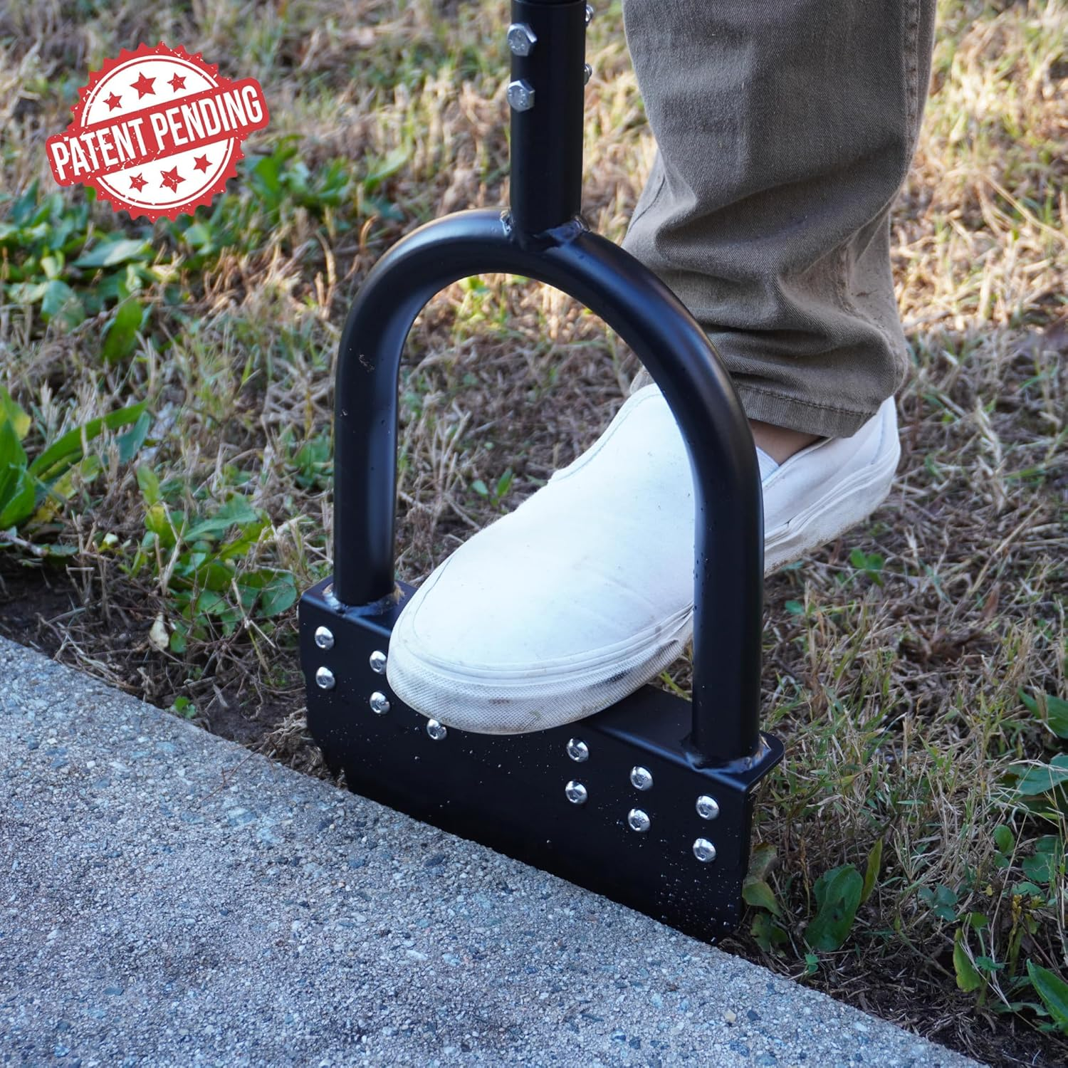 Edger Lawn Tool 41In Border Edger with Tempered Spring Steel Blade Long Rubber Handle Wide Footplate Rustproof Manganese Steel Half Moon Edger for Garden Maintenance image number 1