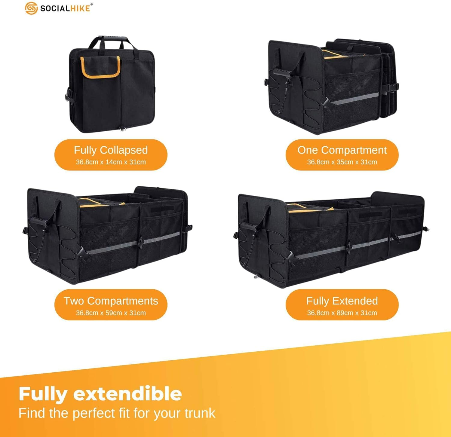 Car Boot Organiser with Cooler - Collapsible Storage Box for Trunk image number 3