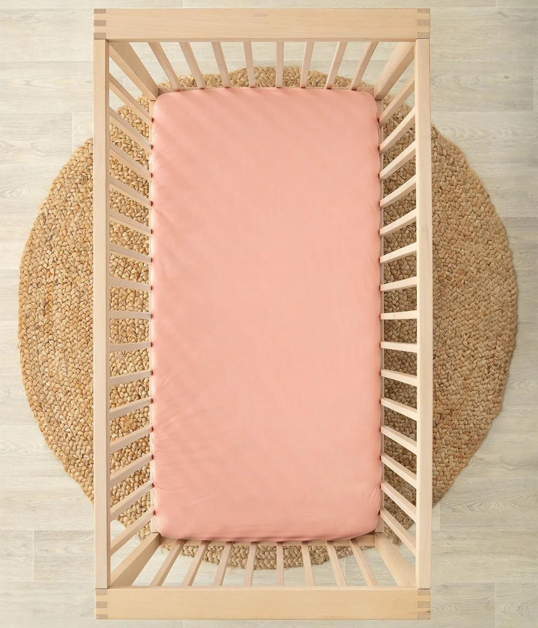 Love to Dream 2-In-1 Waterproof Cot Sheet & Mattress Protector | Tencel Soft Jersey Fabric, Fits Oval Mattress, Extra-Wide Elastic, Machine Washable & Anti-Bacterial, Quiet Waterproof Backing | Pink