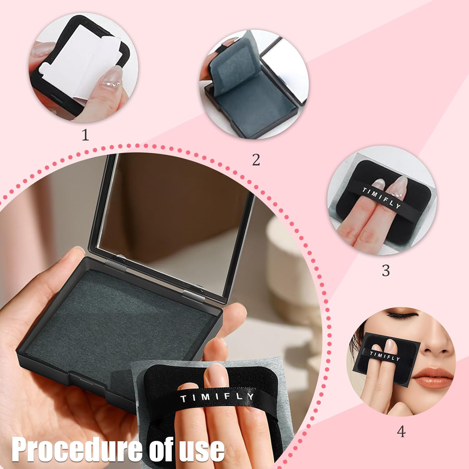 Sgphrzlt 1000Pcs Oil Blotting Absorbing Sheets for Face with Puff & Mirror, Powerful Makeup Blotting Absorption Paper for Oily Skin, Oil Control Film Absorbent Pad Wipes for Face, Black