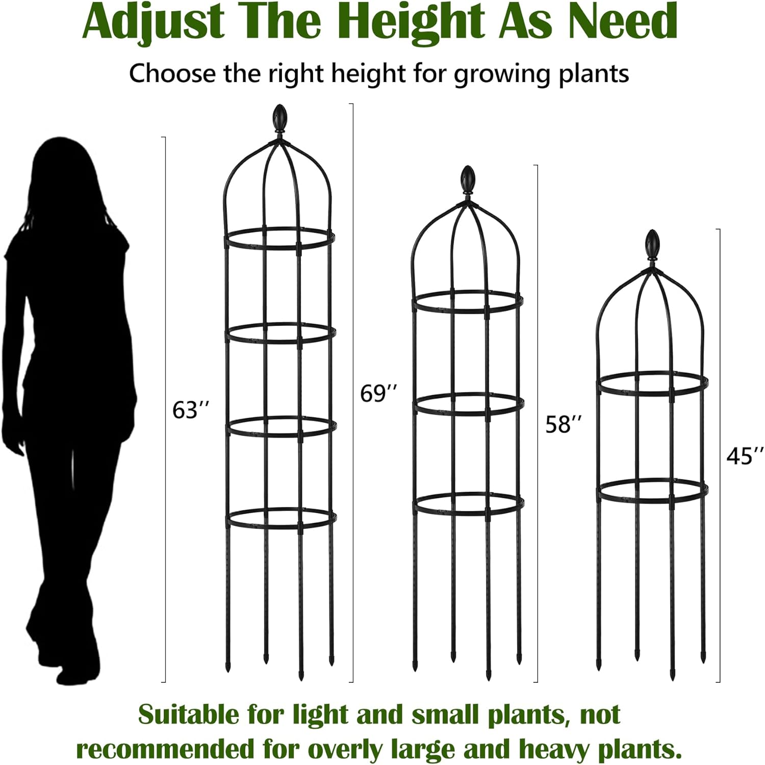 Garden Obelisk Trellis for Climbing Plants Outdoor 6 Ft Rose Bush round Trellis for Pots Rustproof Metal Plant Flower Trellises for Clematis Vine Jasmine Support Outdoor Indoor image number 5