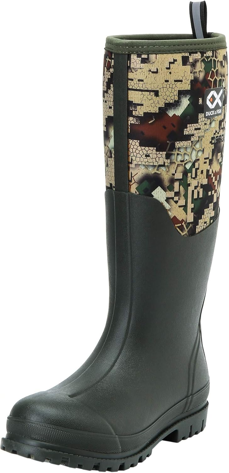 Duck and Fish 16" Fishing Hunting Neoprene Rubber Molded Outsole Knee Boot