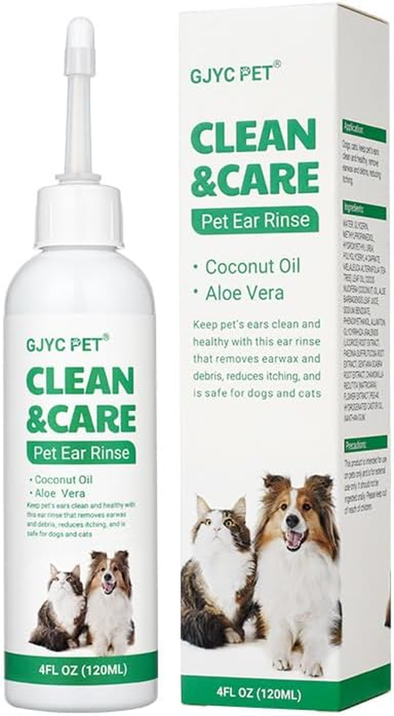 Pet Ear Rinse with Coconut Oil and Aloe Vera, Gentle Cleaning Solution for Dogs and Cats, 120Ml image number 3