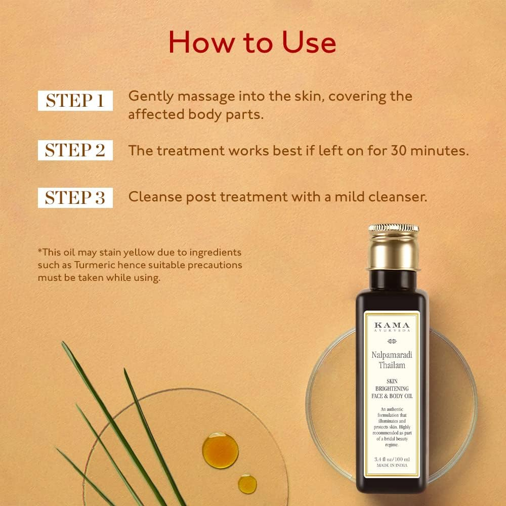 Kama Ayurveda Nalpamaradi Thailam Skin Brightening Treatment - 100 ML (Brown_Free Size) image number 1